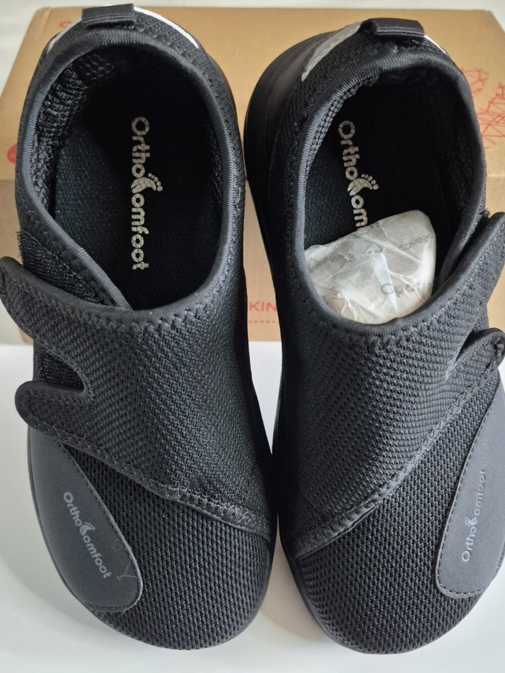 OrthoComfoot Women's Orthopedic Diabetic Walking Shoes Black Size 6, New W Box